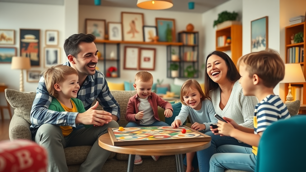 Family checking in to spacious, child-friendly London bed and breakfast with colourful communal lounge